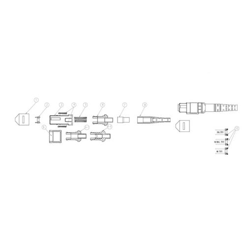 Ensembles de fibres optiques MPO Connector pour câble jumper avec différents types